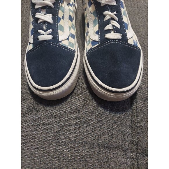Size Mens 8.5 Womens 10.5- VANS Old Skool Blue Topaz Checkerboard Skateboarding - Picture 2 of 13
